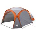 vidaXL Bočný stan Šedá a oranžová 410 x 410 x 250 cm Polyester a oceľ