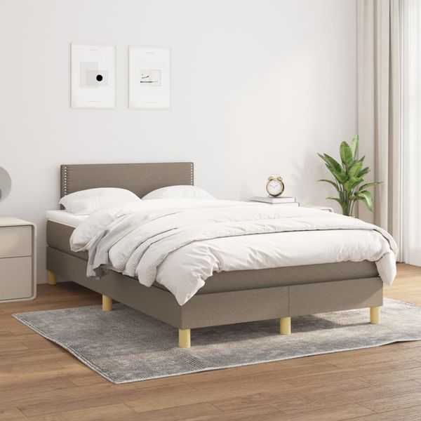 vidaXL Boxspring posteľ s matracom sivohnedý 120x200 cm látka