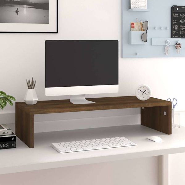vidaXL Stojan na monitor hnedý dub 60x23,5x12 cm spracované drevo