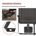 LED reflektor VISIO s pohybovým čidlom, 50 W, neutrálna biela, čierný