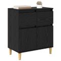 vidaXL Servírovacia skriňa Čierny dub 60 x 35 x 70 cm Kompozitné drevo