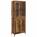 vidaXL Highboard Staré drevo 69,5 x 34 x 180 cm Kompozitné drevo