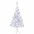 vidaXL Osvetlený umelý vianočný stromček+gule 120 cm, 230 vetvičiek