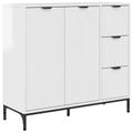 vidaXL Servírovacia skriňa Vysoký lesk bielej 89,5 x 33 x 82 cm
