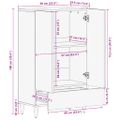 vidaXL Highboard 60x33,5x100 cm Masívne drevo Mango