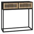 vidaXL Konzolový stolík čierny 80x30x75 cm kompozitné drevo a železo