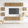 VidaXL 8 dielna súprava nástennej TV skrinky Artisan Oak