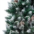vidaXL Umelý vianočný stromček s LED a setom gulí a šiškami 210 cm