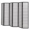 vidaXL Skladací paraván so 6 panelmi, japonský štýl 240x170 cm, čierny