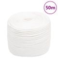 vidaXL Lodné lano biele 10 mm 50 m polypropylén