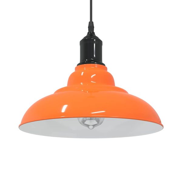 VidaXL Závesná lampa výškovo nastaviteľná E27 lesk oranžová Ø 31cm kov