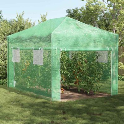 vidaXL Skleník s rýchlo postaviteľným rámom Zelená 290 x 430 x 315 cm