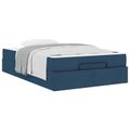 vidaXL Rám postele s matracom 2 ks Modrá látka