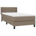vidaXL Posteľný rám boxsping s matracom sivohnedý 80x200 cm látka