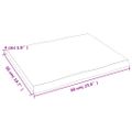 vidaXL Stolová doska svetlohnedá 60x50x(2-4)cm ošetrený masív hrany