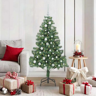 vidaXL Vianočný stromček s 150 LED-i so stojanom Zelená 150 cm PVC