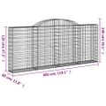 vidaXL Oblúkové gabionové koše 12 ks 300x30x120/140 cm pozink. železo