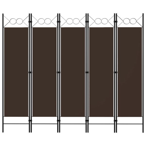 vidaXL Paraván s 5 panelmi, hnedý 200x180 cm