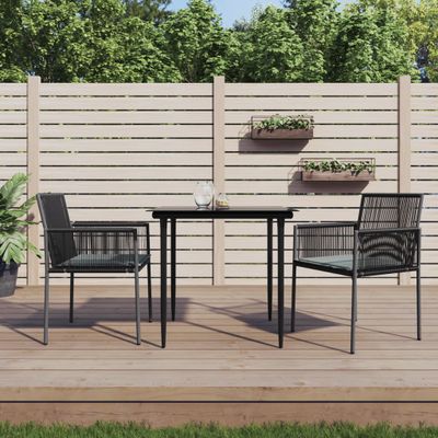 vidaXL Záhradné stoličky a vankúše 2ks čierne 54x60,5x83,5cm polyratan