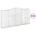 vidaXL Oblúkový gabionový kôš 15ks 400x50x200/220cm pozinkované železo