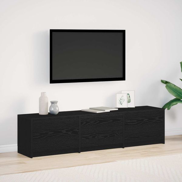 vidaXL TV skrinka s LED Čierny dub 165 x 34 x 40 cm Kompozitné drevo