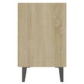 vidaXL Nočné stolíky s kovovými nohami 2 ks, sonoma+biela 40x30x50 cm