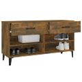vidaXL Botník dymový dub 102x35x55 cm spracované drevo