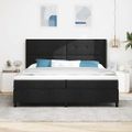 vidaXL LED box s pružinami s čelnou doskou Čierna 200 x 200 cm látka