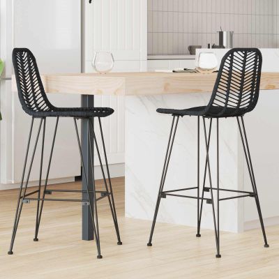 vidaXL Barová stolička 2 pcs 44 x 52 x 111 cm Ratan a železo