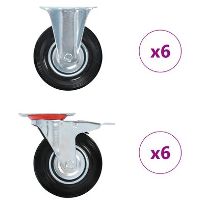 vidaXL Kolieska 12 ks, 125 mm