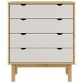 vidaXL Skrinka so zásuvkami OTTA, hnedo biela 76,5x39,5x90cm, borovica