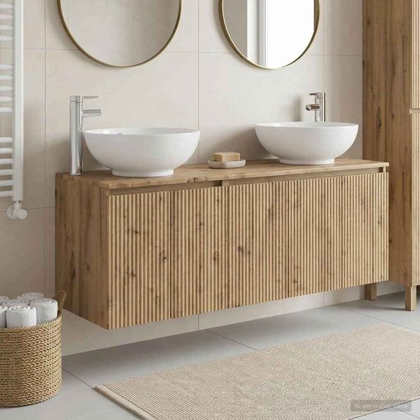 vidaXL Set kabinetov do kúpeľne 3 ks Dub artisan 49,5 x 44,5 x 65 cm