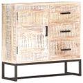 vidaXL Komoda biela 73x30x75 cm akáciový masív