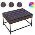 vidaXL Konferenčný stolík s nekonečnými LED hnedý dub 70x50x41 cm