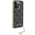 Guess puzdro pre iPhone 15 Pro 6,1" GUHCP15LGF4GGR sivé tvrdé puzdro 4G Charms Collection