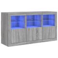vidaXL Komoda s LED svetlami sivá sonoma 123x37x67 cm
