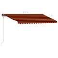 vidaXL Automaticky zaťahovacia markíza 450x300 cm oranžová a hnedá