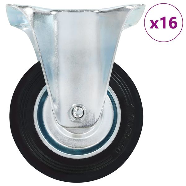 vidaXL Pevné kolieska 16 ks, 100 mm