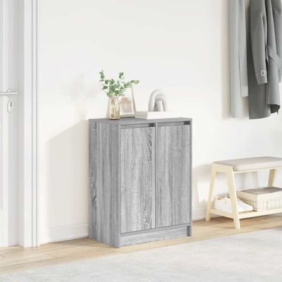 vidaXL Botník sivý dub sonoma 57x34x76 cm kompozitné drevo