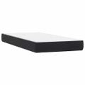vidaXL Posteľný rám boxspring s matracom a LED čierny 90x210 cm zamat