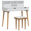 vidaXL Sada toaletného stolíka FAUSKE 3 ks Biela 100 x 50 x 103,5 cm
