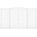 vidaXL Oblúkový gabionový kôš 7 ks 400x30x220/240cm pozinkované železo