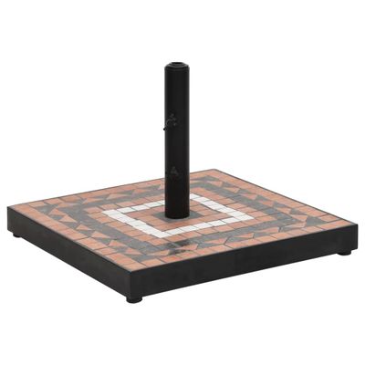 vidaXL Stojan na slnečník terakotový a biely štvorcový 12 kg
