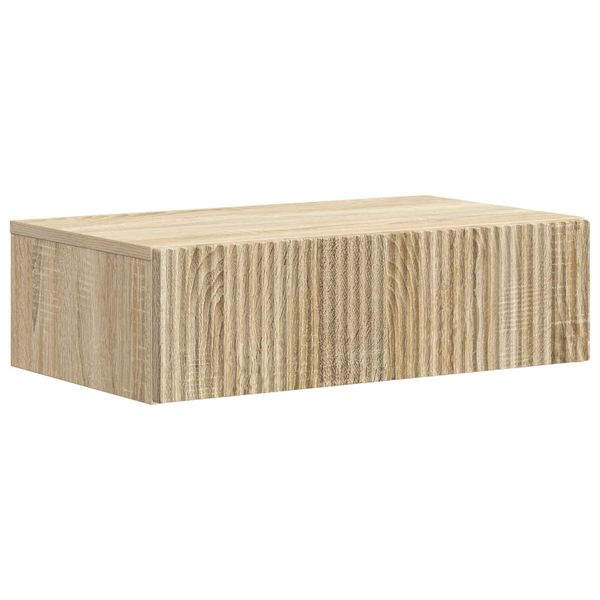 vidaXL Nástenný bočný stôl Dub sonoma 59 x 34,5 x 17 cm