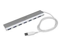 Aluminum USB Hub - Silver USB3 Hub with 20W Power Adapter (ST73007UA) - USB periférny sharing switch - 7 x SuperSpeed USB 3.0 - desktop