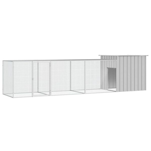 vidaXL Klietka pre kurčatá sivá 400x91x100 cm pozinkovaná oceľ