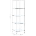 vidaXL Regál s 5 policami, priehľadný 40x40x130 cm, tvrdené sklo