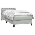 vidaXL Posteľný rám boxspring s matracom Svetlosivá 80x210 cm zamat