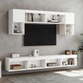 vidaXL 6-dielne TV nástenné skrinky s LED biele kompozitné drevo
