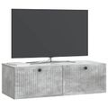 vidaXL Nástenná TV skrinka Nástenný Betónovo sivá 98 x 41 x 30 cm